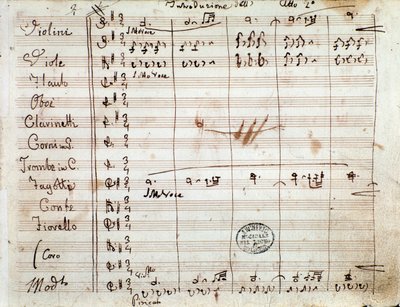 Première page avec autographe de la partition pour l