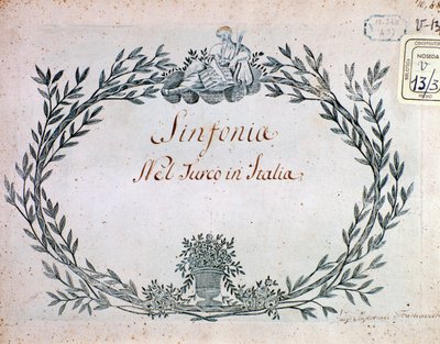 Page de partition musicale de la symphonie de Le turc en Italie par Gioacchino Rossini - Gioachino Rossini