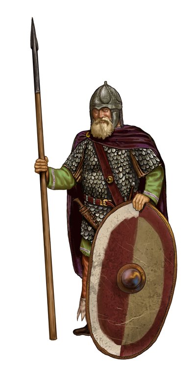Barbare : guerrier ostrogoth (soldat ostrogoth, confédération tribale germanique) - Giorgio Albertini