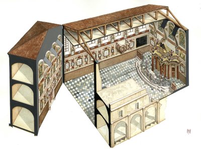 Art baroque : reconstruction de la structure architecturale de la synagogue de Casale Monferrato (Casal) près d