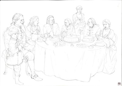 Vie quotidienne : famille de la noblesse lors d
