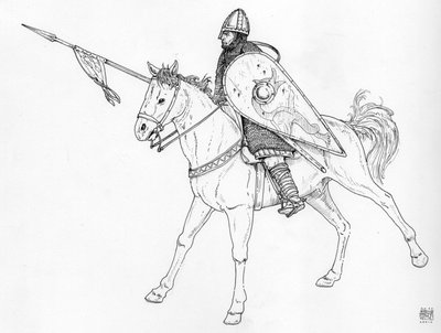 Moyen Âge : Chevalier normand du XIe siècle. - Giorgio Albertini