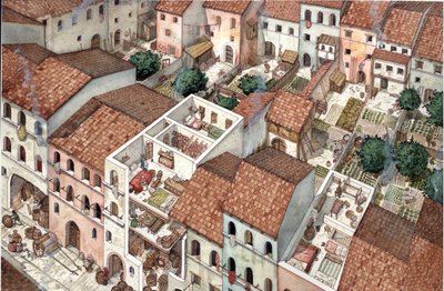 Moyen Âge : vue aérienne d