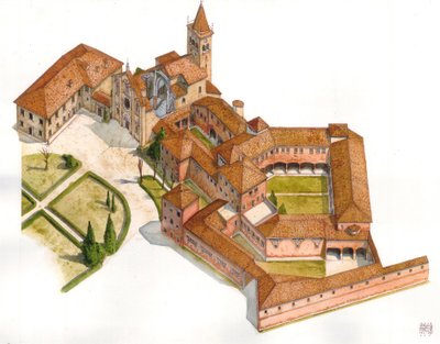 Art romanogothique : vue aérienne de la structure de l