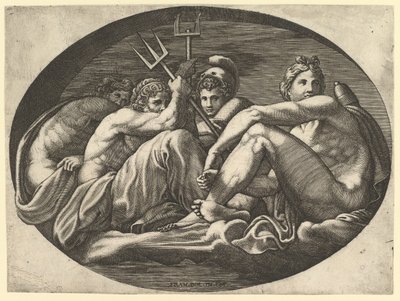 Pluton, Neptune, Minerve et Apollon, d