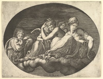 Vénus et Cupidon, deux autres déesses et un putto, d