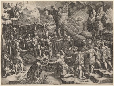 Sinon trompant les Troyens - Giorgio Ghisi after Giovanni Battista Scultori