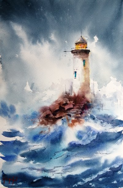 Un phare dans une mer agitée - Giorgio Gosti