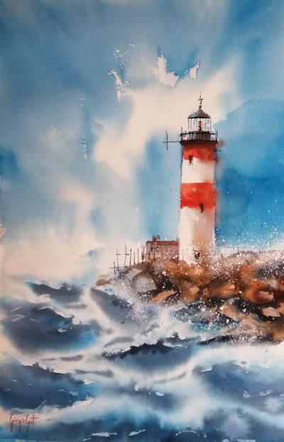 Un phare dans une mer agitée - Giorgio Gosti