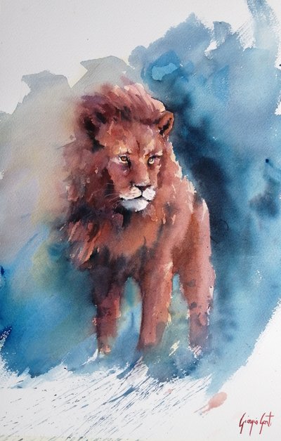 Majestueux lion à l