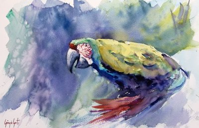 Un ara aux couleurs vives peint à l