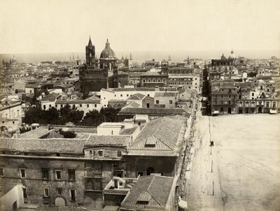 Vue de Palerme depuis Porta Nuova, Sicile, Italie, photographie de Giorgio Sommer - Giorgio Sommer