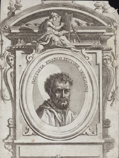 Battista Franco Veneziano, né Giovanni Battista Franco, un artiste italien. Gravure de Giorgio Vasari - Giorgio Vasari