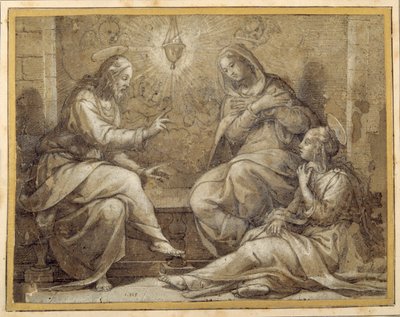Le Christ dans la maison de Marthe et Marie - Giorgio Vasari