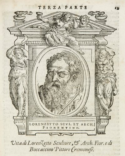 Milan, Biblioteca Braidense, Vite de piv excellent, Giorgio Vasari 1568, Lorenzo Lotti dit Il Lorenzetto - Giorgio Vasari
