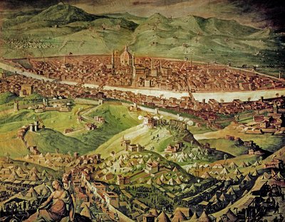 Vue de Florence (fresque) - Giorgio Vasari