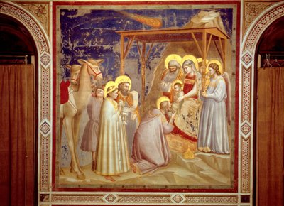 Adoration des Mages, Chapelle des Scrovegni, Padoue, c.1305 (fresque) - Giotto (c.1266 1337)