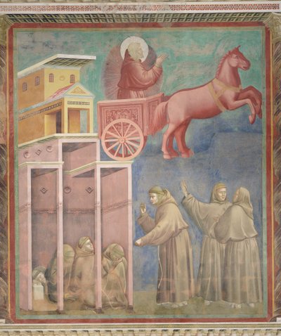 Saint François apparaît à ses compagnons dans un char de feu, 1296-97 - Giotto di Bondone