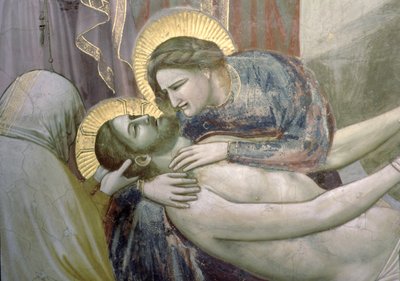 La Lamentation, détail de la Madone et du Christ (détail) - Giotto di Bondone