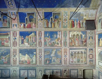 Vue du mur nord représentant des scènes de la Vie de la Vierge et de la Vie du Christ, c.1305 - Giotto di Bondone