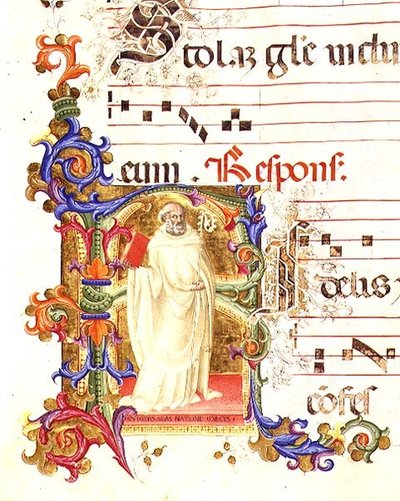 Ms 561 f.1r Initiale historiée 
