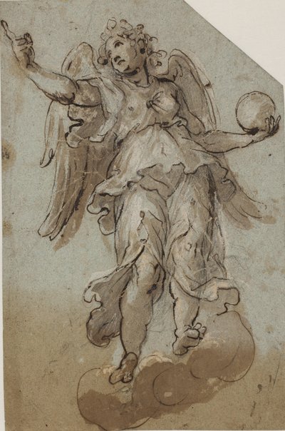 Ange avec un globe parmi les nuages - Giovanni Alberti