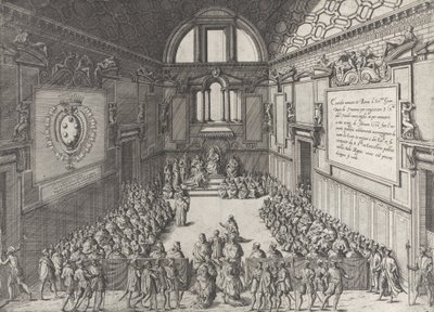 Audience donnée par le pape Pie V à Cosme Ier, duc de Toscane - Giovanni Ambrogio Brambilla