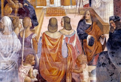 Benoît excommunie deux nonnes et les absout après leur mort (détail) - Giovanni Antonio Bazzi Sodoma
