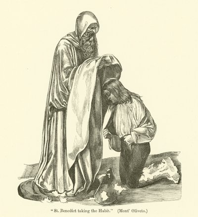 Saint Benoît prenant l