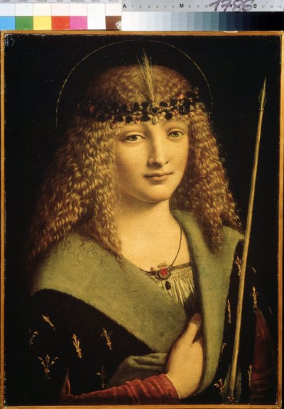 Portrait de jeune garçon en saint Sébastien tenant une flèche - Giovanni Antonio Boltraffio