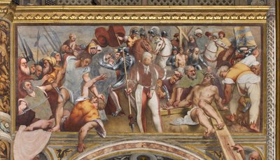 Nef centrale, Première travée sud, Christ cloué sur la croix, Il Pordenone - Giovanni Antonio Pordenone