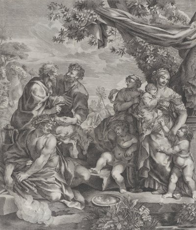 Scène allégorique avec un agneau sacrificiel, 1640-70 - Giovanni Battista Bonacina