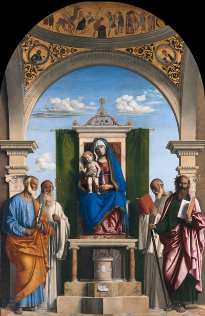 Vierge trônant avec l