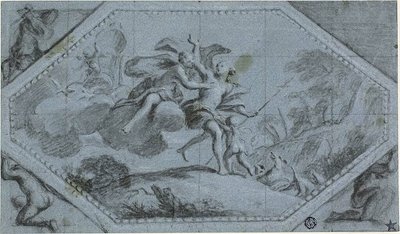 Décoration de plafond avec Vénus et Adonis - Giovanni Battista Cipriani