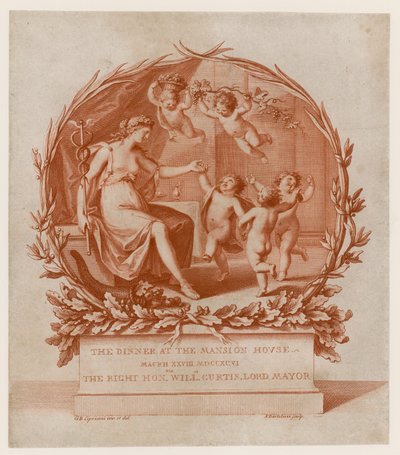 Invitation à dîner au Mansion House, Londres, le 28 mars 1796 (gravure) - Giovanni Battista Cipriani