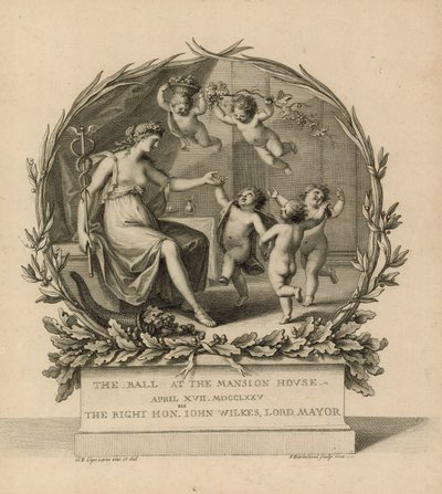 Billet pour le bal à Mansion House, Londres, 17 avril 1775 - Giovanni Battista Cipriani