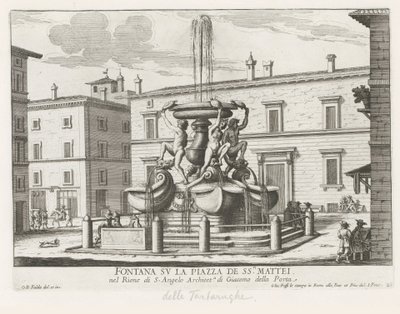 Fontana delle Tartarughe sur la Piazza Mattei à Rome - Giovanni Battista Falda