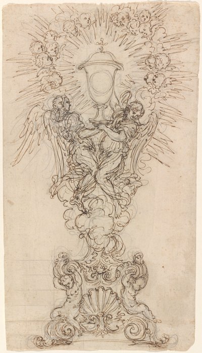 Une monstrance avec deux anges soutenant un calice - Giovanni Battista Foggini