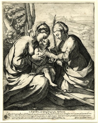 Giovanni Battista Mercati - Le mariage mystique de sainte Catherine, au doigt de laquelle le Christ place l