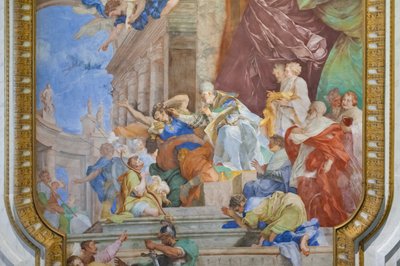 Le miracle des chaînes au centre du caisson (détail) - Giovanni Battista Parodi