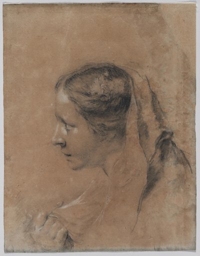 Tête de femme de profil avec un foulard - Giovanni Battista Piazzetta