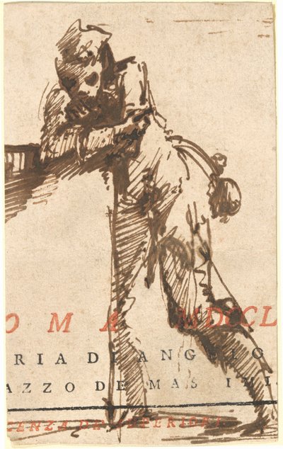 Un homme appuyé sur une structure - Giovanni Battista Piranesi