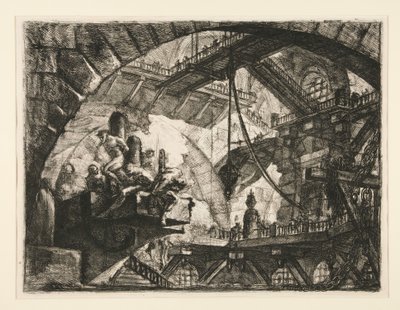 Carceri, X : Prisonniers sur une plateforme en saillie - Giovanni Battista Piranesi