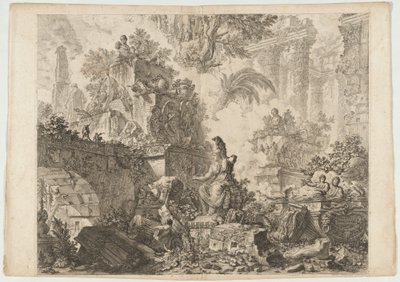 Frontispice, avec statue de Minerve - Giovanni Battista Piranesi
