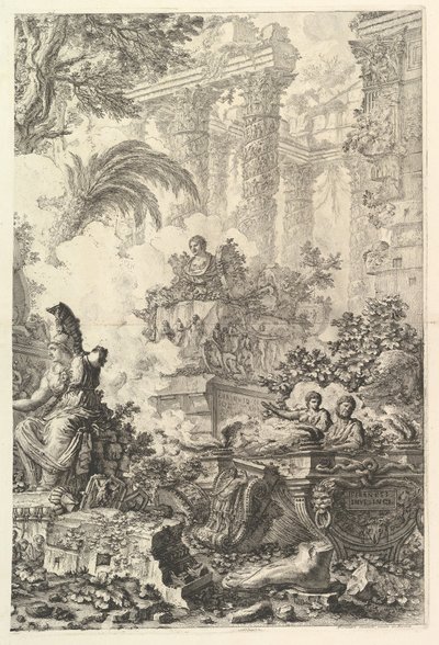 Frontispice, avec statue de Minerve, vers 1748 - Giovanni Battista Piranesi