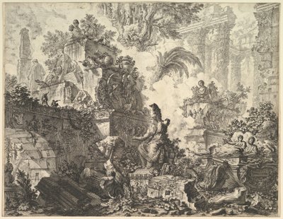 Frontispice, avec statue de Minerve, vers 1748 - Giovanni Battista Piranesi