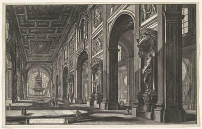 Intérieur de la basilique Saint-Jean-de-Latran à Rome (Vues de Rome) - Giovanni Battista Piranesi