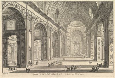 Vue intérieure de la Basilique Saint-Pierre au Vatican, des Vues de Rome - Giovanni Battista Piranesi