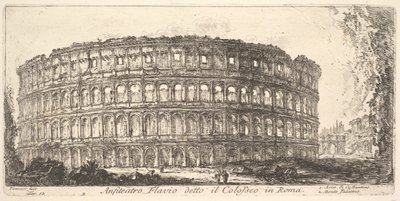 Planche 12 : Amphithéâtre Flavien, appelé le Colisée. 1. Arc de Constantin. 2. Palat..., vers 1748 - Giovanni Battista Piranesi