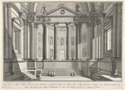 Salle colonnadée selon la coutume des anciens Romains, et niches ornées - Giovanni Battista Piranesi